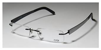 Ogi 613 Black and Silver Rimless Eyeglasses