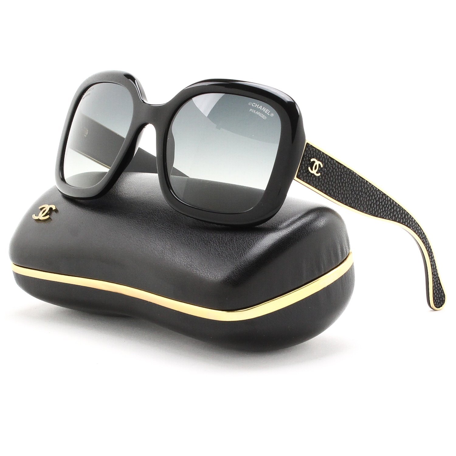 Chanel 5272Q Black and Gold Sunglasses