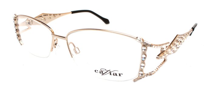 Caviar Crystals Caspian Gold Metallic Eyeglasses