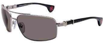 Chrome Hearts The Beast III Shiny Silver and Black Designer Sunglasses