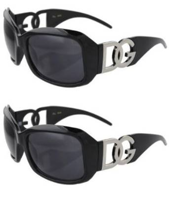 DG Two Tone White Fashion Designer Aviator Sunglasses