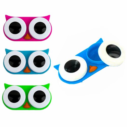 Kikkerland Owl Contact Lens Case, Assorted Colors
