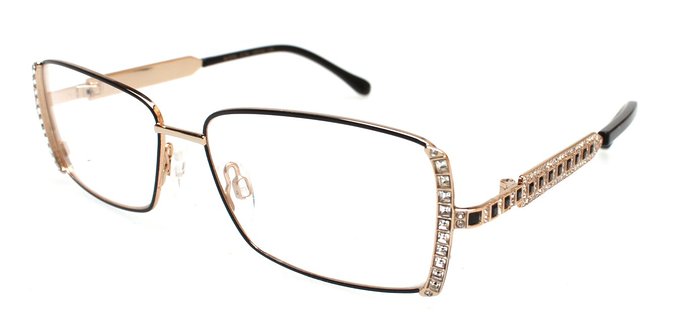 Caviar Gold Metallic Rhinestone Eyeglasses
