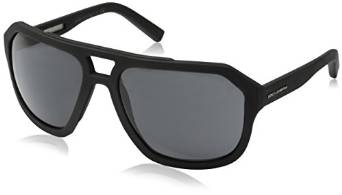 Mens Square Dolce and Gabbana Gloss Black Sunglasses