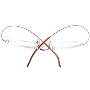 Lian San Designer Titanium Rimless Reading Glasses