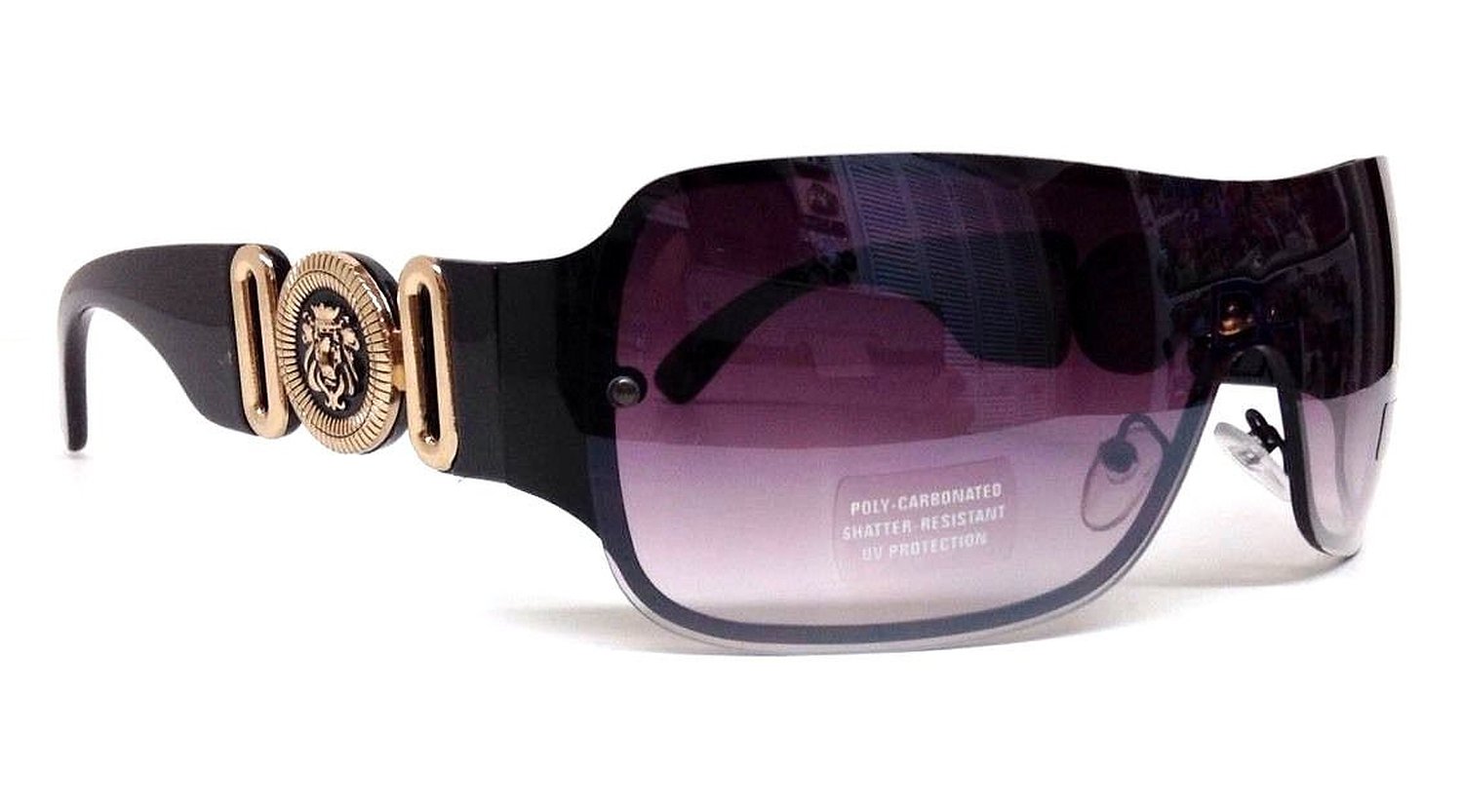 Black Lion Head Medallion Sunglasses