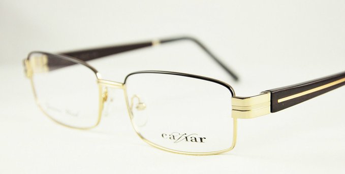 Gold and Dark Mahogany Eyeglasses