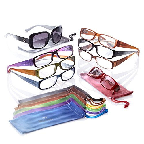 Joy Mangano Super Chic Ombre Readers Mega Set with FREE Bifocal Sunglasses +1.50x