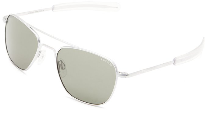 Randolph Matte Chrome Aviator Style Sunglasses