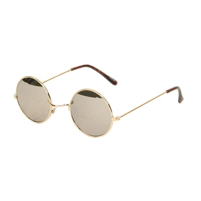 Gold John Lennon Style Mirror Lens Sunglass