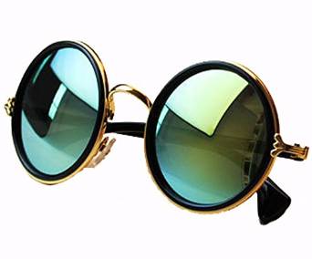 Niouxhc Unisex Round Mirror Polycarbonate Sunglasses