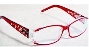 Foster Grant Red Stars and Rhinestone Scrolls Reading Glasses