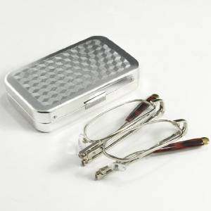 Rimless Lightweight Travel Readers with Gel Temples and Case