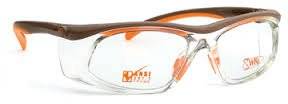 Uvex Skyper Safety Glasses with a Black Frame and Orange UV Anti-Fog Lens