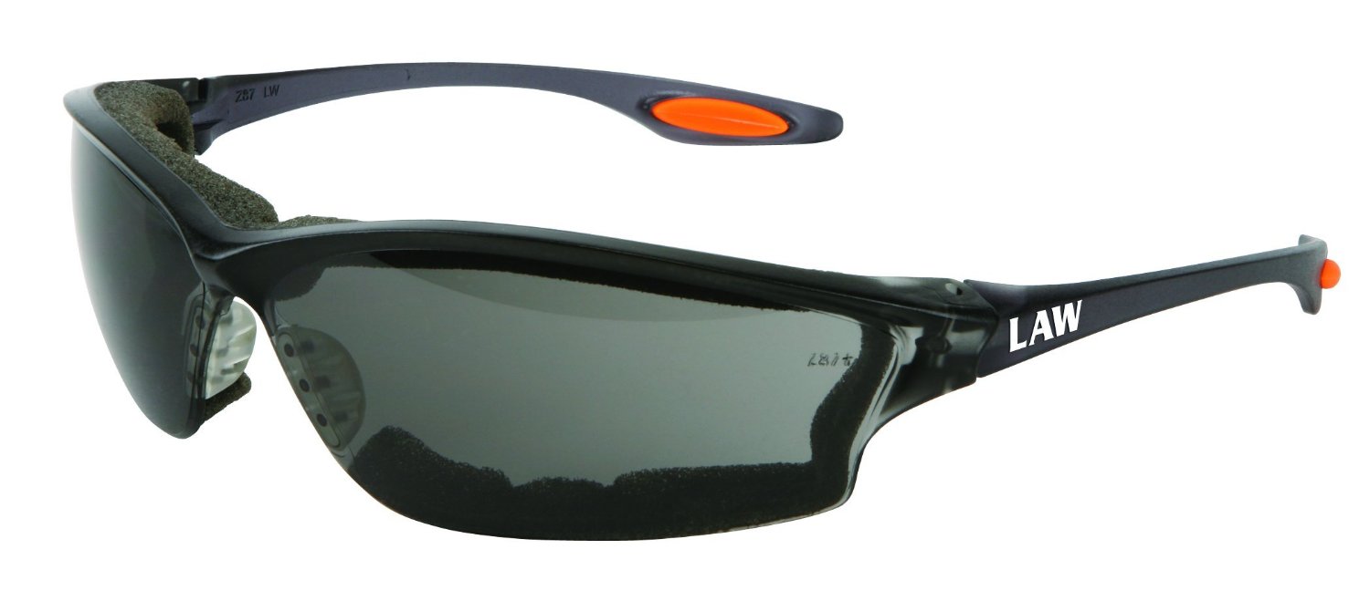 Crews Gray Anti-Fog Safety Glasses with Bayonet Temple