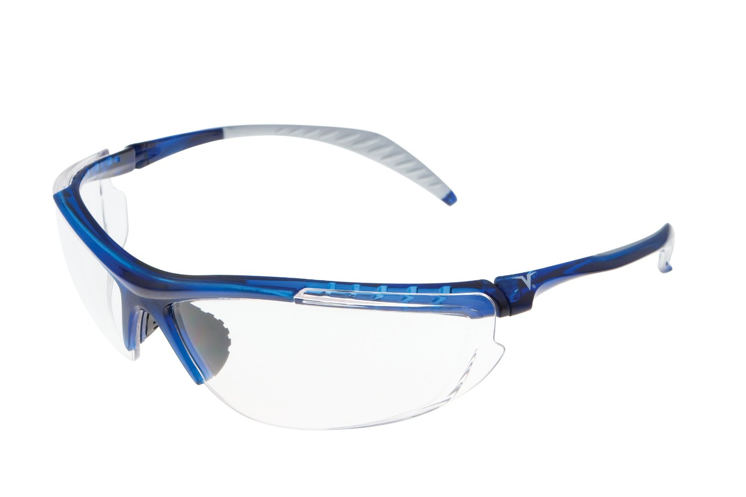 Encon Wraparound Veratti 307 Safety Glasses, Clear Lens, Cool Blue Frame
