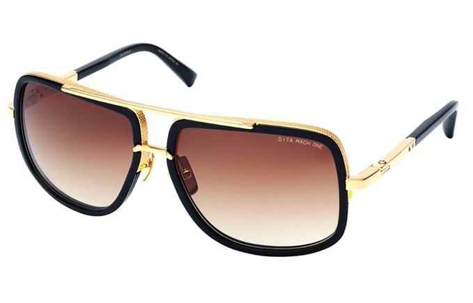 Dita Mach One Gold Aviator Sunglasses