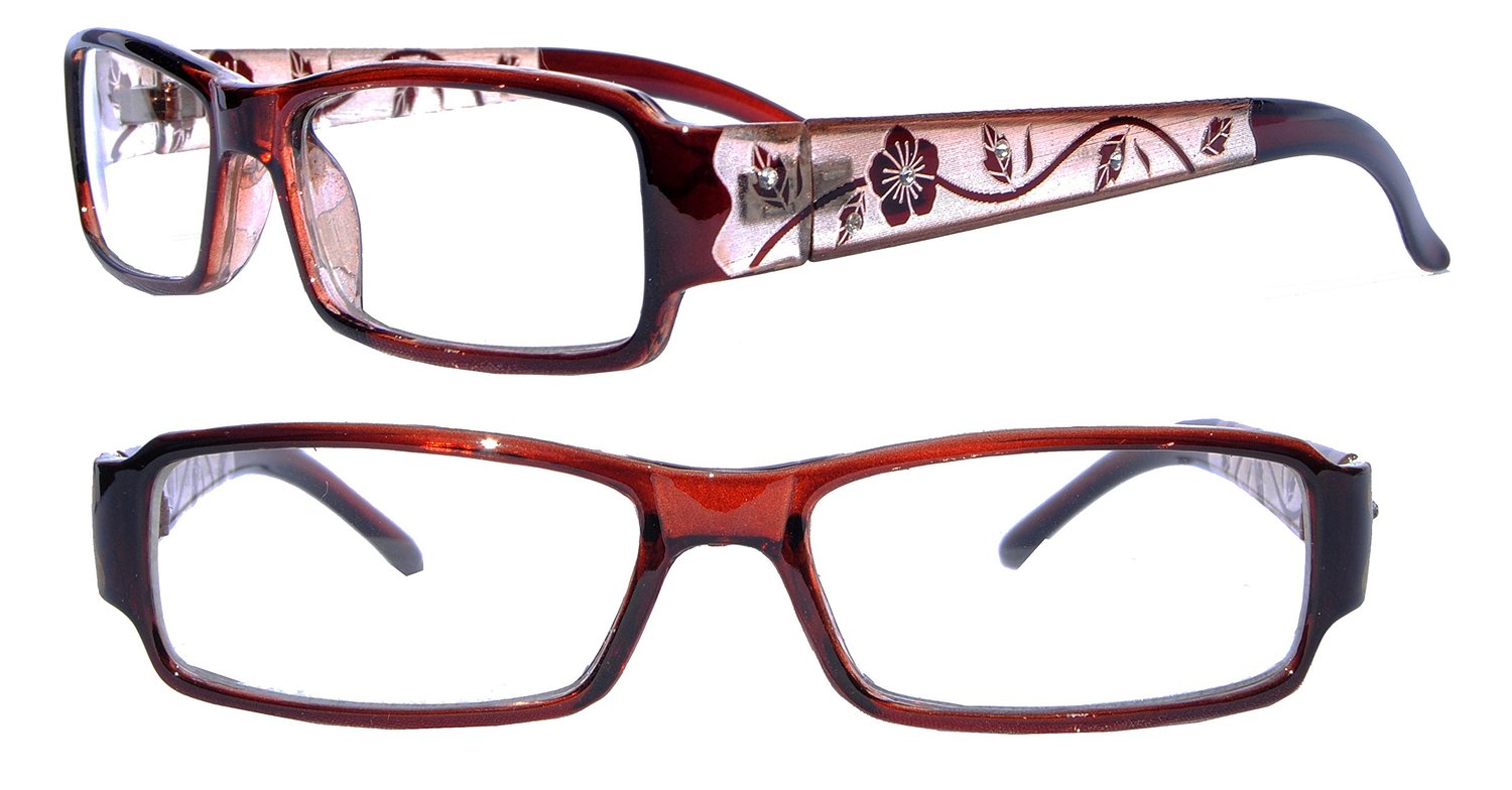 Womens Floral Rhinestone Optical Reading Glasses