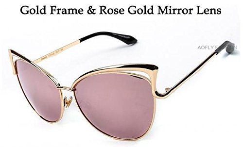 Dita Sexy Cat Eye Gold and Rose Sunglasses