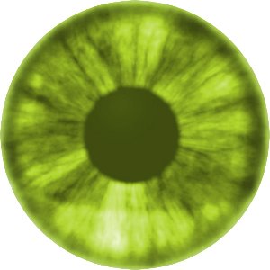 Green creepy contact lenses