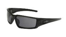 Uvex Hypershock Protective Safety Glasses With Matte Black Polycarbonate Frame And Gray Polycarbonate Uvextreme Plus Anti-Fog Lens