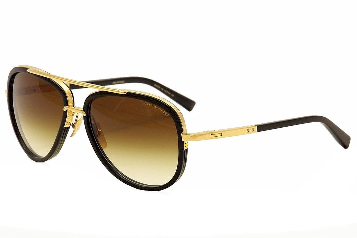 Dita Mach Two Sunglasses Shiny 18K Gold with Black
