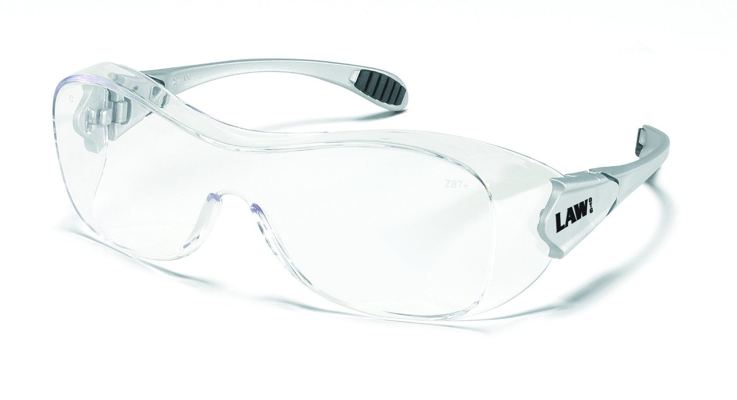 Crews OG110AF Law Over Glasses Clear Anti-Fog Safety Glasses with Hybrid Black Temple Sleeve