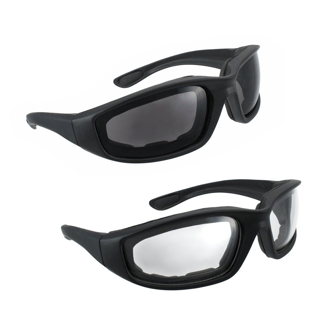 Motorcycle Riding Glasses set, one smoke and one clear