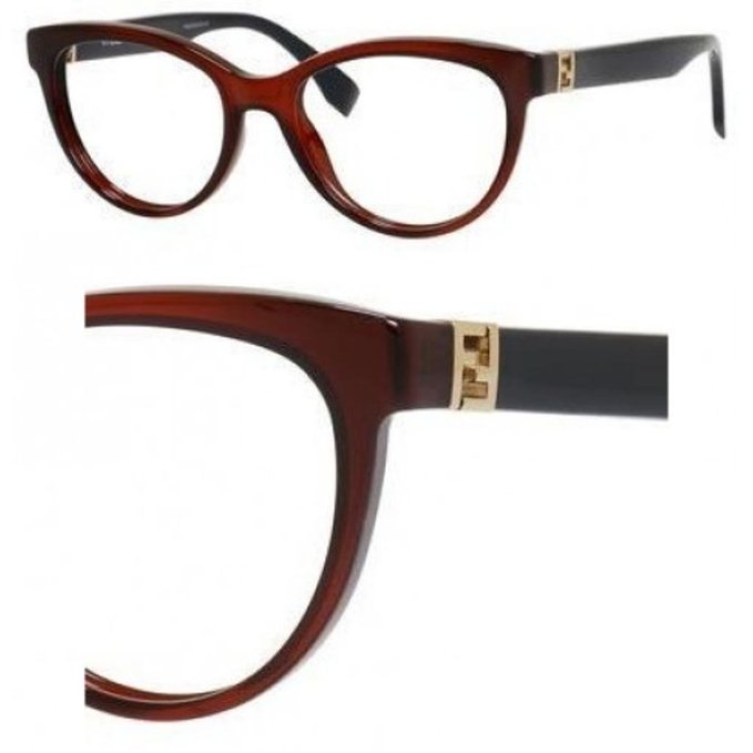 Fendi Transparent Red Blue Eyeglasses