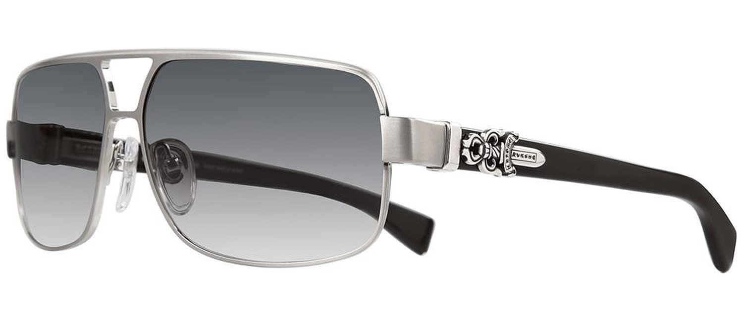 Chrome Hearts Tank Slapper Brushed Silver and Black Plastic Sunglasses